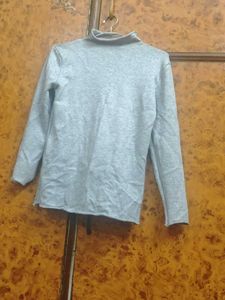 Grey Turtleneck Top