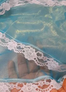 Elegant Blue Scarf Veil Tissue Soft net with Lace