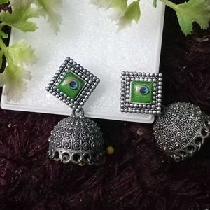 Peacock Jhumka Earrings