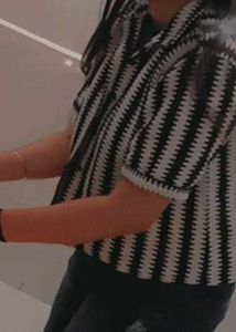 Striped Woven Button-Down Top