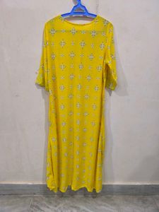 Yellow A-line Kurti.