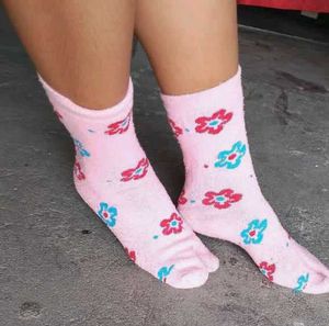 Pink Floral Socks
