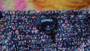 Express Blue Green Yellow Floral Cotton Spaghetti