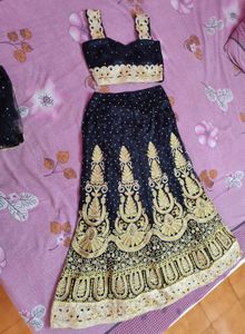 Elegant Black Gold Lehenga