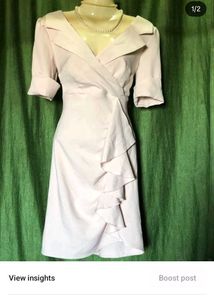 Bodycon Ruffle Elegant Beige Dress