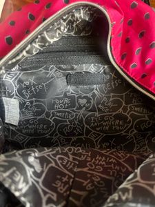 Magenta Strawberry Print Backpack