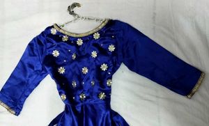 Elegant Blue Satin Gown