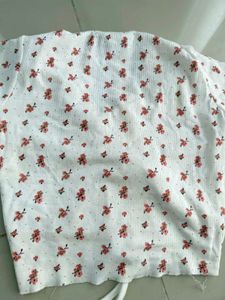 Zara Ribbed Floral Print Top