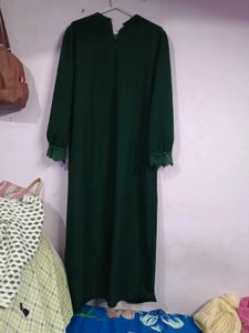 dark green abaya with dupatta
