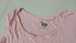Pink cold-shoulder top