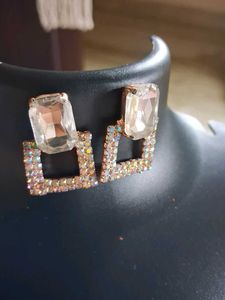 Square Rhinestone Earrings