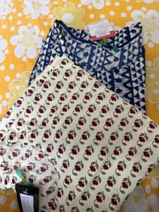 Combo 2 Indigo Print Cotton Kurti