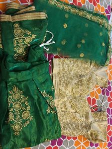 Lehnga Blouse Dupatta Women Green