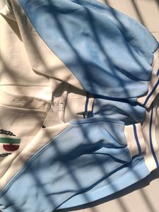👚👕White Blue Color Block Polo