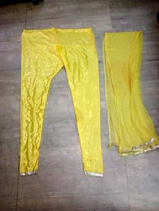 Yellow Anarkali Suit For Women ( Full Set)