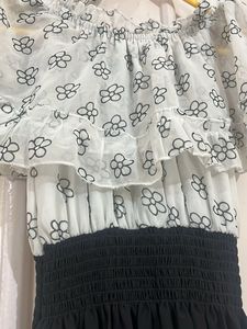 White black Western Dress