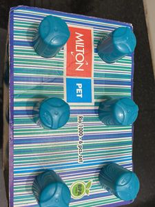 Set of 6 New Blue Water Bottles