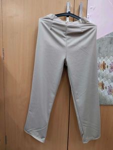 Elegant Beige Wide Leg Trousers (B)
