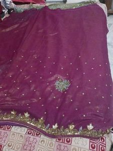 FANCY Purple Shimmer Saree
