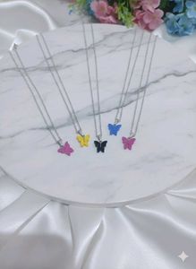 6 Butterfly Charm Necklace