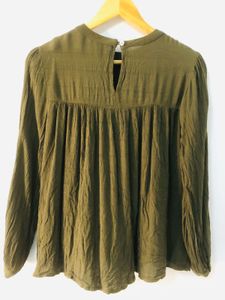 Olive Green Long Sleeve Top