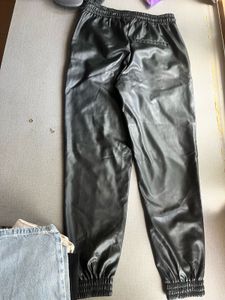 Stylish Black leather Joggers