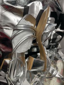 Silver Strappy Sandals