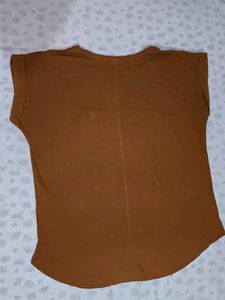 A Mustard Colour Crop Top With Sequence Work