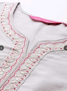 Ishin Grey Embroidered Kurta with Trousers