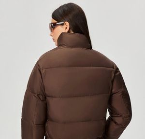 Brown Cropped Puffer Jacket