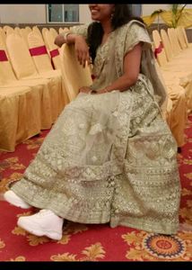 Pastel Greenish Grey Lehnga For Weddings
