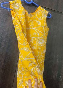 Girls&#39; Ethnic Dress - Yellow &amp; Blue