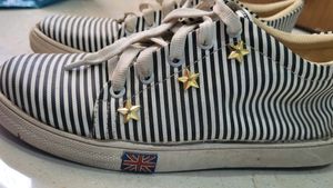 Fancy Woman Black And White Flat Shoe Juta