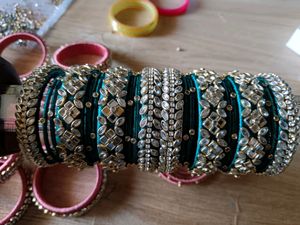 20 Silk Thread Bangles..Green