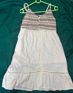 Cream Spaghetti Strap Dress