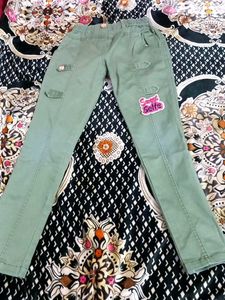 Cute Olive Green Patch Pants