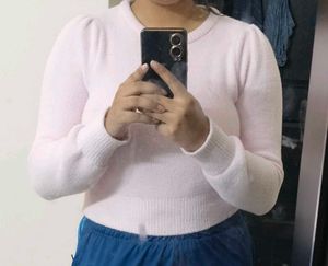 Pink Crop Sweater
