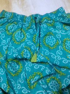 Ethnic Green Printed Skirt
