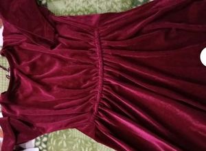 Burgundy Velvet Mini Dress