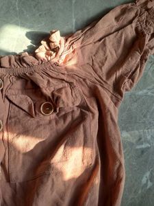 &#34;Peachy Mushroom Ruffle Charm Top 🍑✨🧡&#34;