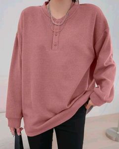 Pink Waffle Knit Henley Top