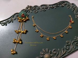 Ghungroo earrings with detachable hair chain