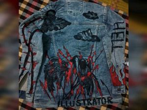 Unique Hand-Painted Denim Jacket