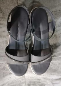 Gray Wedge Sandals
