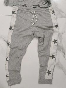 Grey Star Print Tracksuit Set