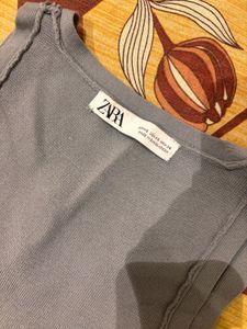 Zara Gray Cropped Tank