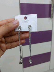 Dangling Heart Silver Earrings