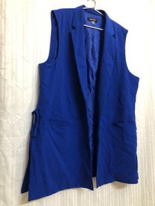 Nine West Blue Front Open Vest