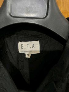 ETA (WESTSIDE) BLACK EMBROIDERED RELAXED FIT SHIRT