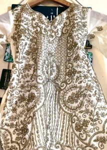 White &amp; Gold Embroidered Outfit